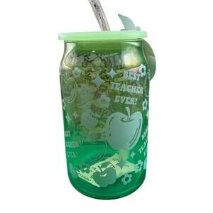 Sheffield Home / Best teacher ever / Tumbler / green iridescent/ NWT